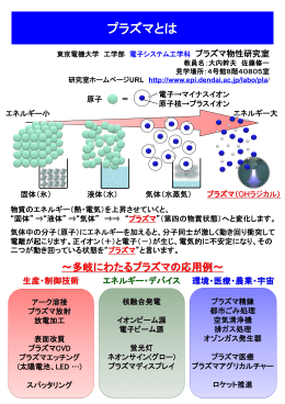～多岐にわたるプラズマの応用例～ - 東京電機大学工学部電子システム