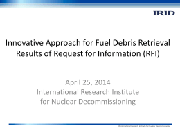 Major issues - 技術研究組合 国際廃炉研究開発機構