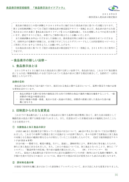 1. 食品表示法とは 2. 旧制度からの主な変更点