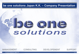 be one solutions Japan KK