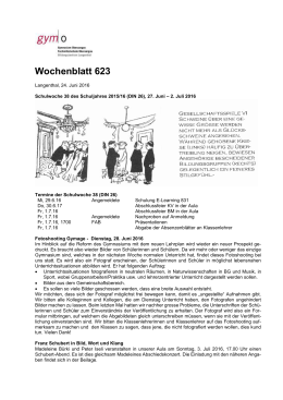 Wochenblatt 623 - Gymnasium Oberaargau