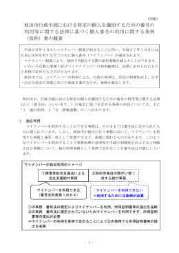 秋田市行政手続における特定の個人を識別するための番号の 利用等