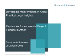 Key issues for successful Project Finance in Africa