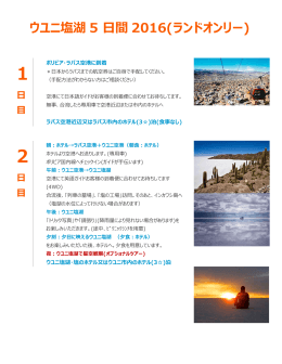 ウユニ塩湖 5 日間 2016(ランドオンリー) 1 日 目