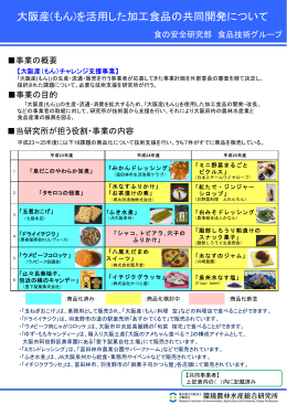 大阪産(もん)を活用した加工食品の共同開発について