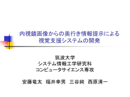 因子分解法を用いた 内視鏡画像からの奥行き情報提示による 視覚支援