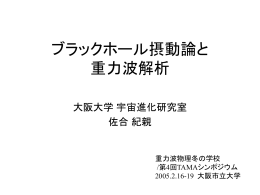 ブラックホール摂動論のレビュー - 神田研究室