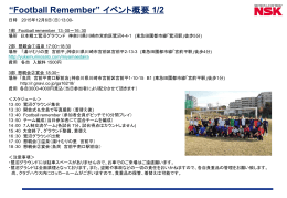 &ldquo;Football Remember&rdquo; イベント概要 1/2