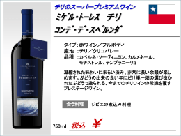 タイプ：赤ワイン／フルボディ 産地 ：チリ