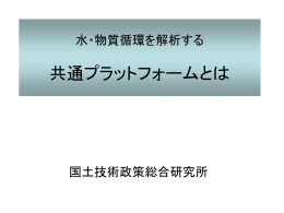 水・物質循環を解析する 標準フレームワークとは