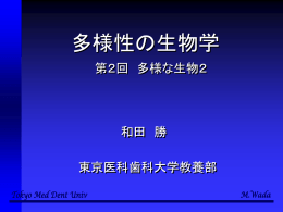 第2回講義の内容 - 東京医科歯科大学