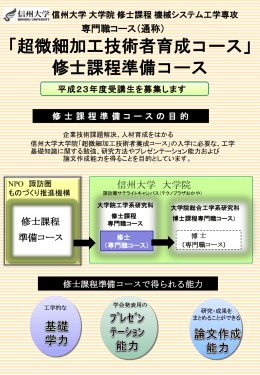 修士課程準備コース - 諏訪圏ものづくり推進機構