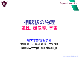 相転移の物理 磁性，超伝導，宇宙