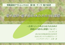 電子政府・電子自治体の方向性と課題