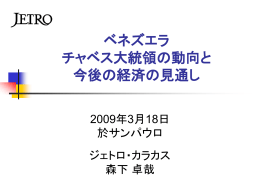 ベネズエラ チャベス大統領の動向と 今後の経済の見通し