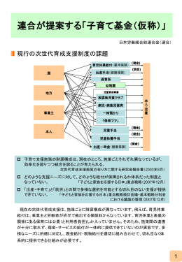 連合が提案する「子育て基金（仮称）」