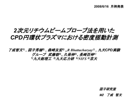 RF=1kW 円環状プラズマでのBz=0Gにおける電子密度分布と揺動特性