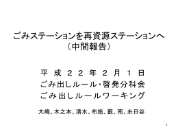 ごみステーションを再資源ステーションへ 中間報告