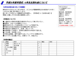 卒団式事前資料