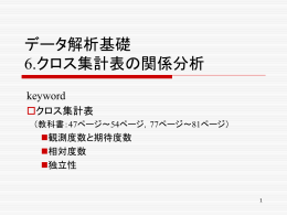 データ解析基礎 6.クロス集計表の関係分析