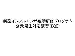 B班プレゼン - 新型インフルエンザ疫学研修会