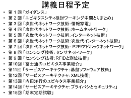 第7回 センシング技術センサーネットワーク技術