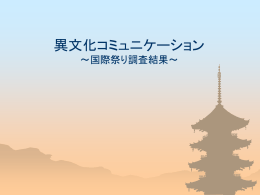 異文化コミュニケーション ～国際祭り調査結果～