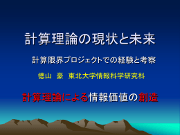 計算理論の現状と未来