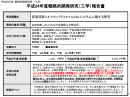 平成21年度戦略的開発研究（工学）報告書