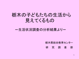 平成15年度 生活状況調査 （中間報告）