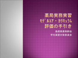 薬局実務実習 ﾓﾃﾞﾙｺｱ・ｶﾘｷｭﾗﾑ 評価の手引き