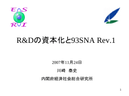 R&Dの資本化と 93SNA Rev.1