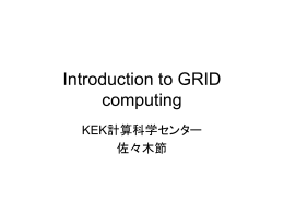 Introduction to GRID computing
