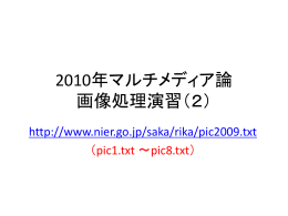 2008年マルチメディア論 画像処理の演習