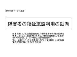障害者の福祉施設利用の動向
