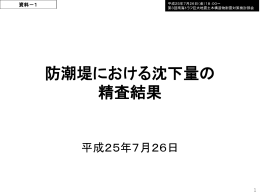 資料1 防潮堤における沈下量の精査結果 [PowerPointファイル／3.46MB]