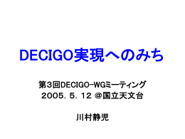 DECIGO実現への道：第3回DECIGO-WGミーティング（2005年）