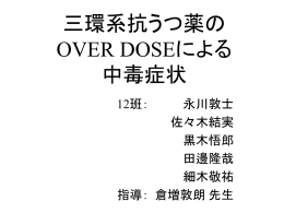 三環系抗うつ薬の OVER DOSEによる 中毒症状