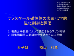 表面分子吸着により誘起される薄膜磁気転移