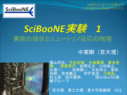 SciBooNE実験 1：実験の現状とニュートリノ反応の物理 京大理，東工