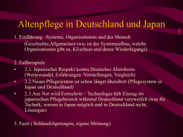 Altenpflege in Deutschland und Japan