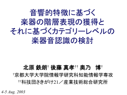 音響的特徴に基づく楽器の階層表現とそれに基づくカテゴリー