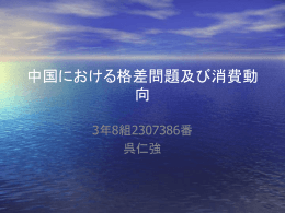 中国における格差問題及び消費動向