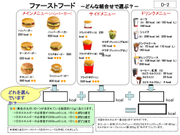 ファーストフード －どんな組合せで選ぶ？