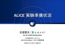ALICE 実験準備状況