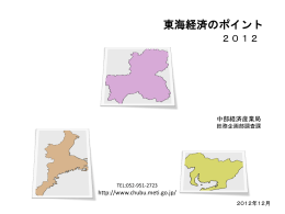 東海経済のポイント2012（素材版） - 中部経済産業局