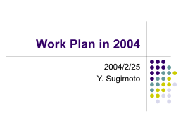 Work Plan in 2004