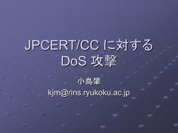 JPCERT/CC に対する DoS 攻撃
