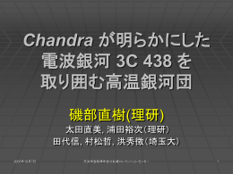 Chandra が明らかにした電波銀河3C 438を取り囲む高温