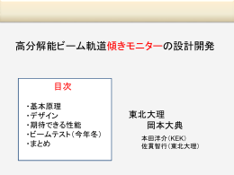 高分解能空洞型ビーム軌道傾きモニターの設計開発 (M2 岡本 大典)